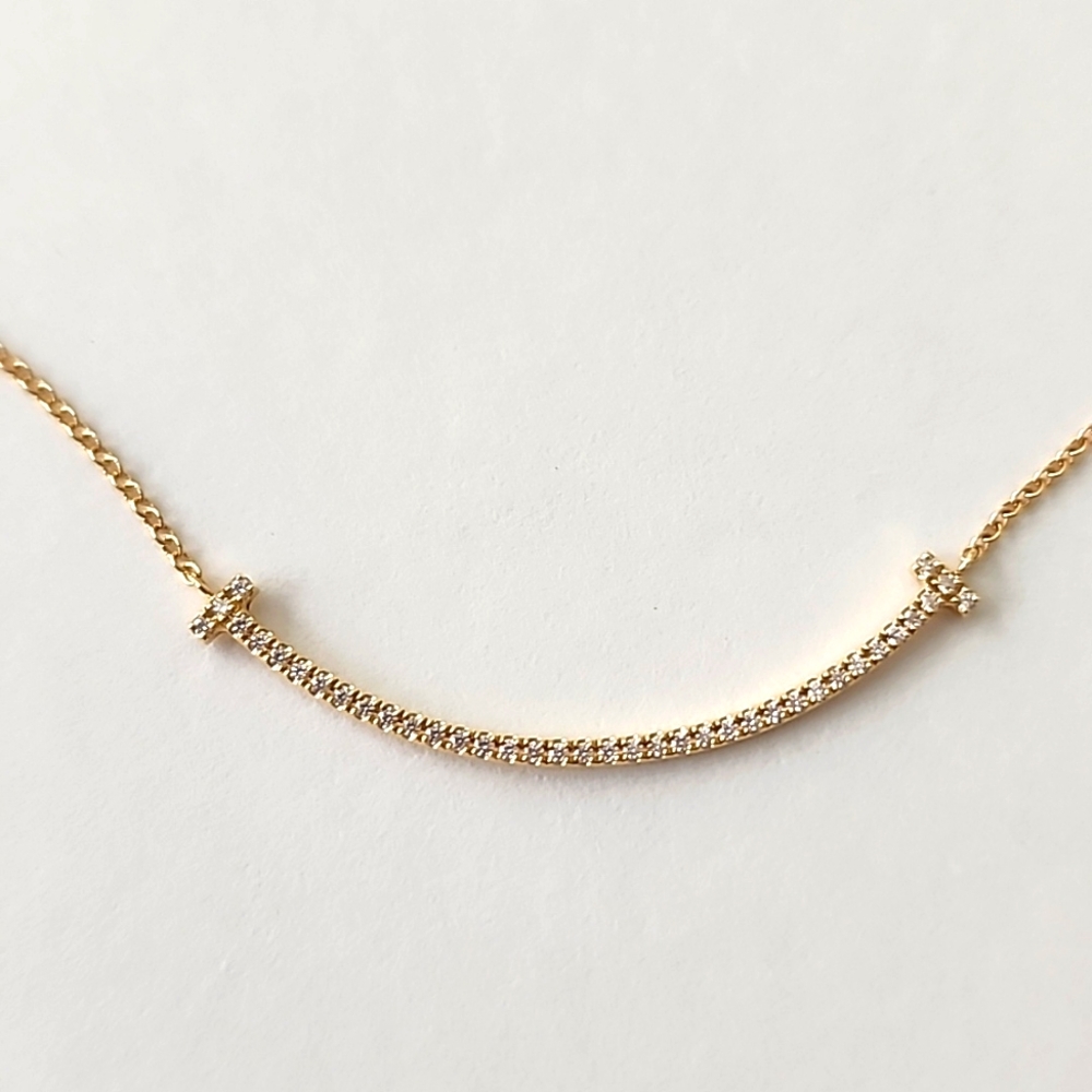 Tiffany & Co. Diamond T Smile Necklace - Picture 4 of 7